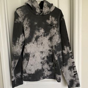 Hollister Black and Gray Graphic Wash Hoodie
